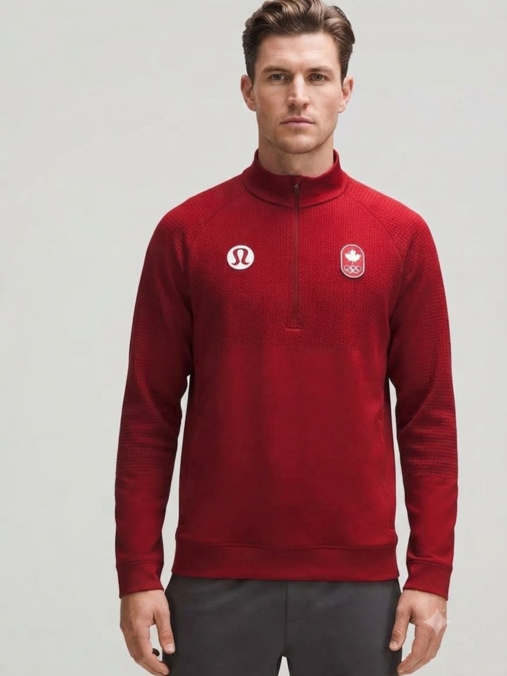 NWT Team Canada Men's Engineered Warmth Half Zip COC Logo size L